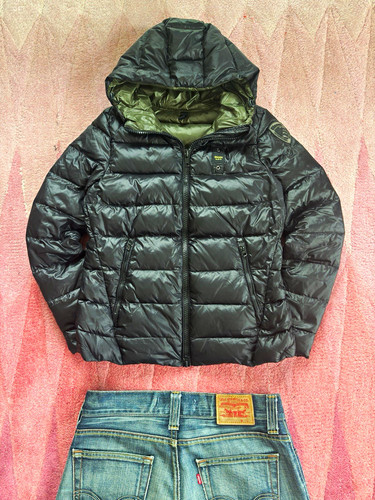 Blauer unisex steppjacke mit - blauer,