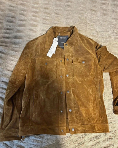 Esprit unisex lederjacke braun - lederjacke,